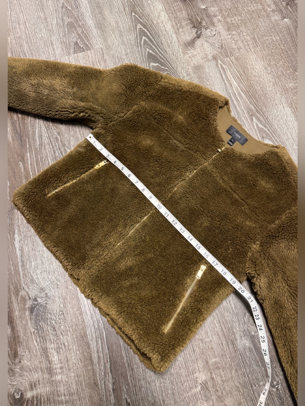 J. Crew Cropped Fleece Teddy Jacket Faux Fur Casual Trendy Cozy. Sz 8. EUC! - Picture 8 of 15
